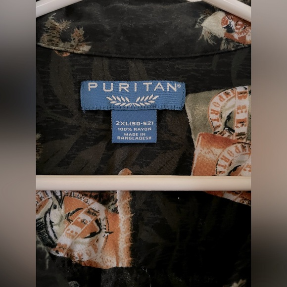 Puritan Men’s Hawaiian Button Up Shirt with beer print - Picture 2 of 4